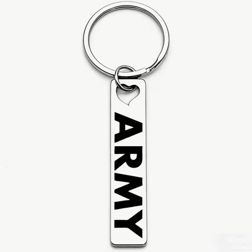 3/$25 Army Military Support Patriotic Stainless Steel Keychain NEW
